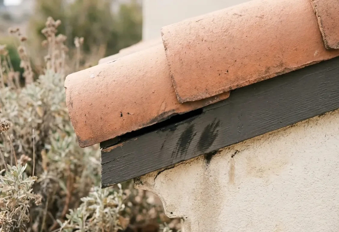 Opening at the junction of roof tile and fascia